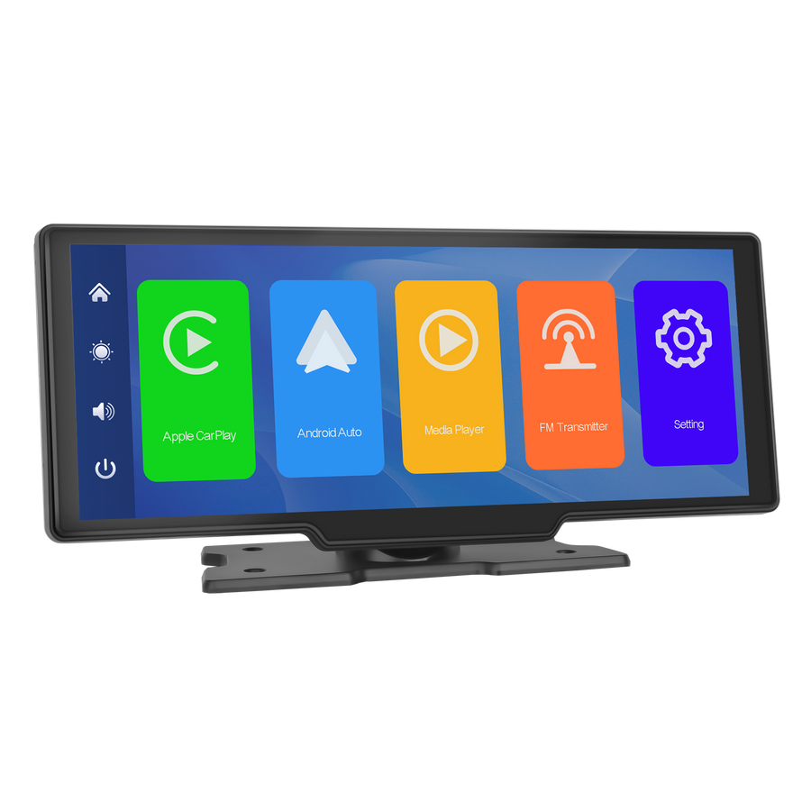 Wireless Apple Carplay Portable Car Stereo Android Auto 10.26 inch HD Touchscreen Portable CarPlay Screen with Siri Bluetooth Rear Camera Voice Control 32G TF Card 9V-36V