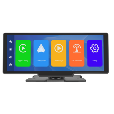 Wireless Apple Carplay Portable Car Stereo Android Auto 10.26 inch HD Touchscreen Portable CarPlay Screen with Siri Bluetooth Rear Camera Voice Control 32G TF Card 9V-36V