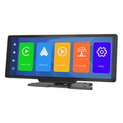 Wireless Apple Carplay Portable Car Stereo Android Auto 10.26 inch HD Touchscreen Portable CarPlay Screen with Siri Bluetooth Rear Camera Voice Control 32G TF Card 9V-36V