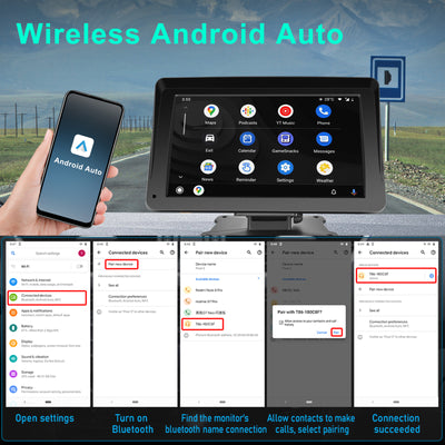 7 Inch Portable Wireless Apple Carplay Car Stereo, Car Radio in Dash Navigation Smart Player with/Bluetooth Mirror Link/Airplay/FM Transmitter/Voice Control/TF Card, for All Vehicles
