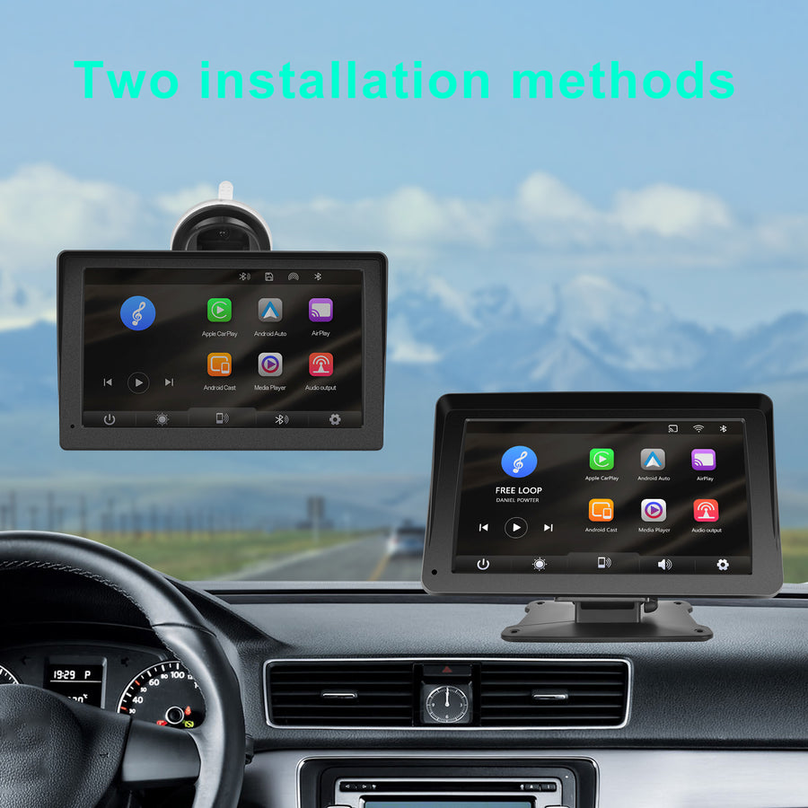 7 Inch Portable Wireless Apple Carplay Car Stereo, Car Radio in Dash Navigation Smart Player with/Bluetooth Mirror Link/Airplay/FM Transmitter/Voice Control/TF Card, for All Vehicles