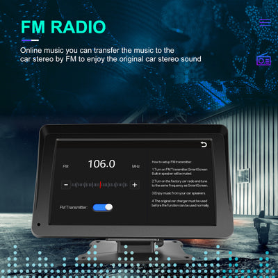 7 Inch Portable Wireless Apple Carplay Car Stereo, Car Radio in Dash Navigation Smart Player with/Bluetooth Mirror Link/Airplay/FM Transmitter/Voice Control/TF Card, for All Vehicles