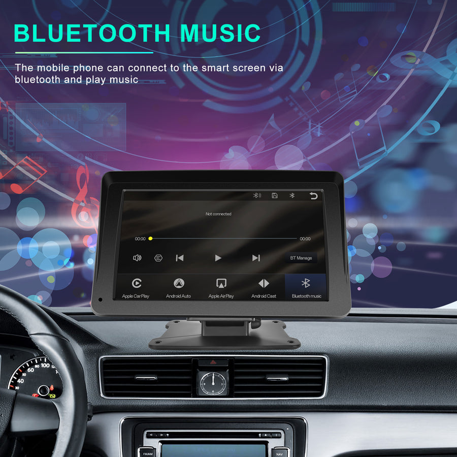 7 Inch Portable Wireless Apple Carplay Car Stereo, Car Radio in Dash Navigation Smart Player with/Bluetooth Mirror Link/Airplay/FM Transmitter/Voice Control/TF Card, for All Vehicles