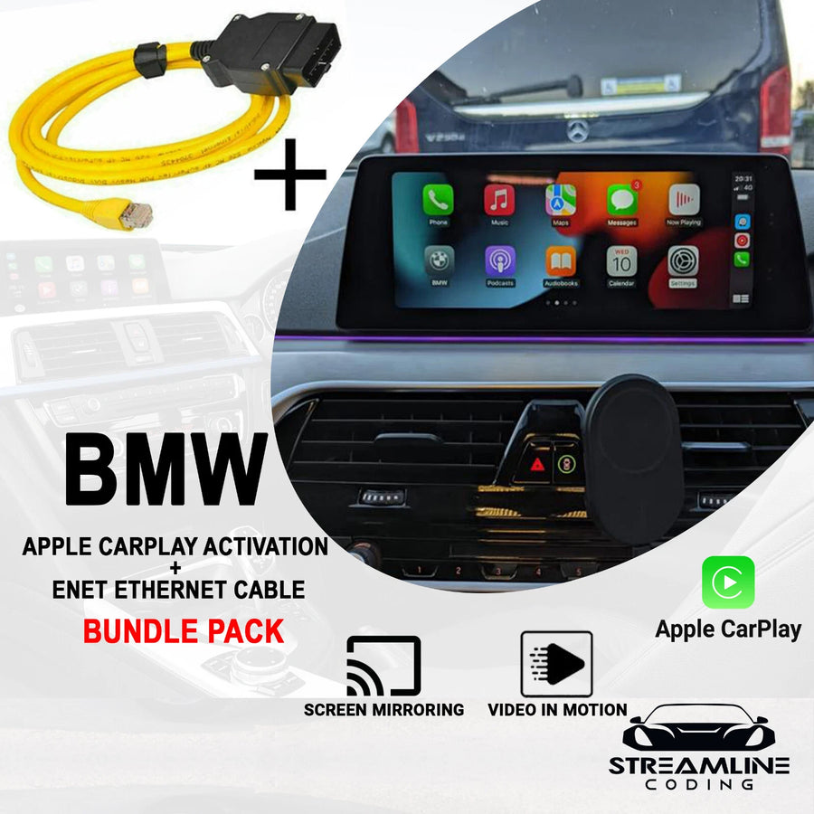 BMW Apple Carplay Activation + ENET Ethernet cable bundle pack