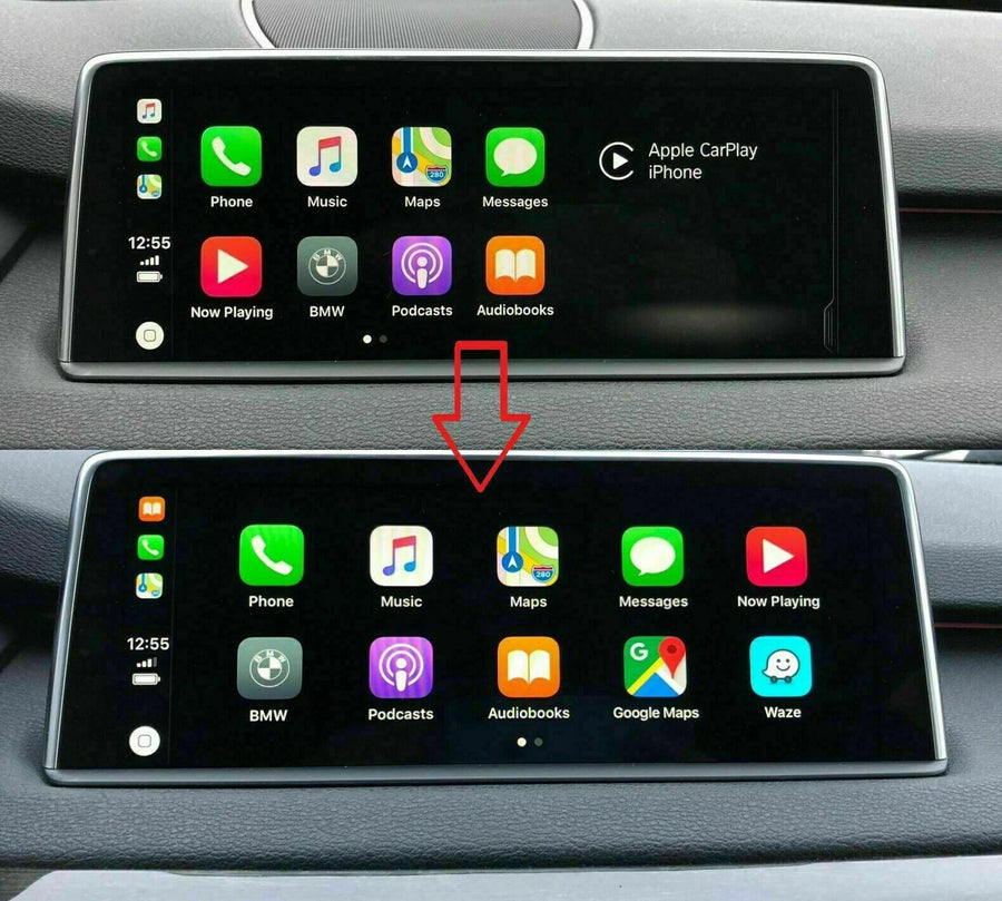 BMW NBT EVO APPLE CARPLAY HALF SCREEN TO FULL SCREEN EASY USB ACTIVATION