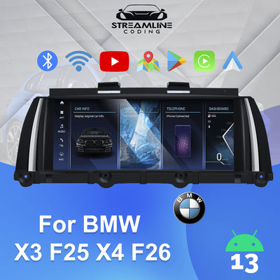 8.8" Android 13 8+128G Qualcomm Octa-core 4G+64 Car Interface MultiMedia For BMW X3 F25 X4 F26 CIC NBT GPS Navigation Touchscreen Head Unit