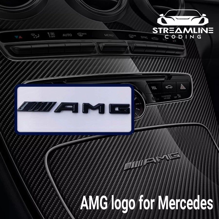 Black Interior Small AMG Badge Cockpit Centre Console Dashboard For Mercedes A B