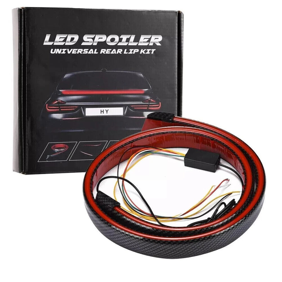 Black Universal LED Spoiler Rear Lip Kit for Car Trunk Brake Light Trunk Wing