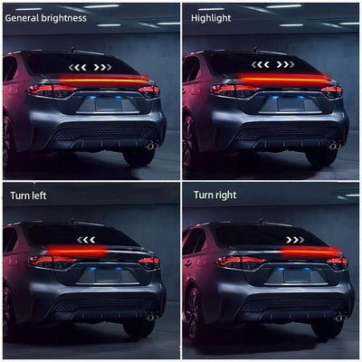 Black Universal LED Spoiler Rear Lip Kit for Car Trunk Brake Light Trunk Wing