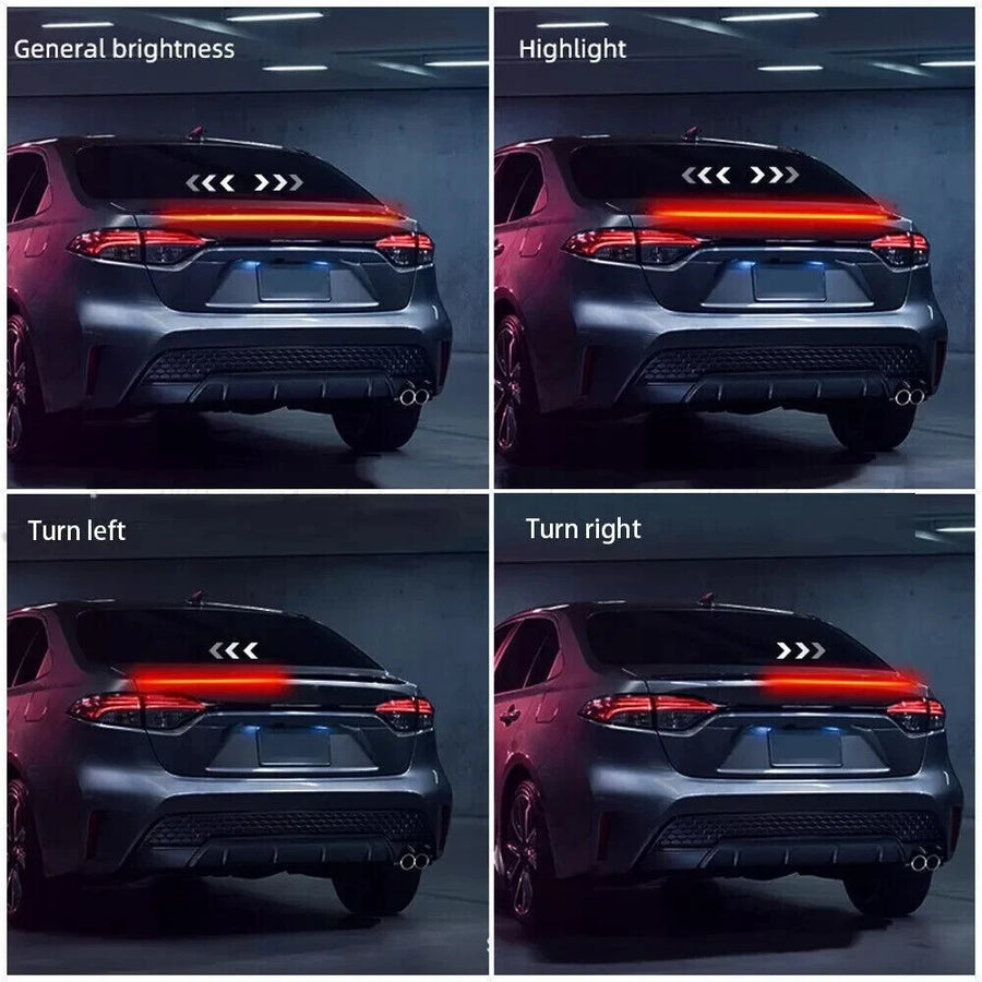 Black Universal LED Spoiler Rear Lip Kit for Car Trunk Brake Light Trunk Wing