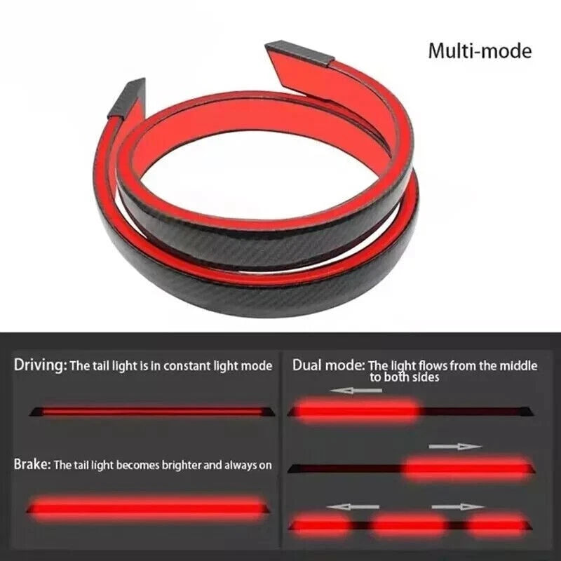 Black Universal LED Spoiler Rear Lip Kit for Car Trunk Brake Light Trunk Wing