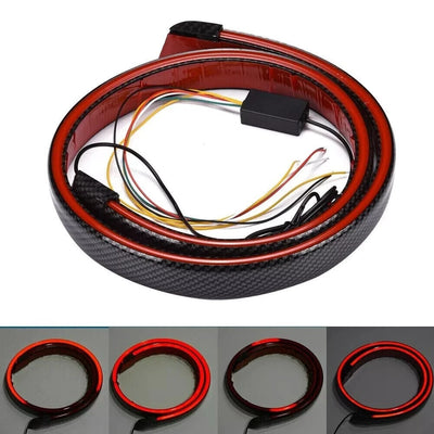 Black Universal LED Spoiler Rear Lip Kit for Car Trunk Brake Light Trunk Wing