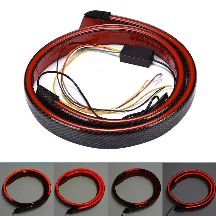 Black Universal LED Spoiler Rear Lip Kit for Car Trunk Brake Light Trunk Wing