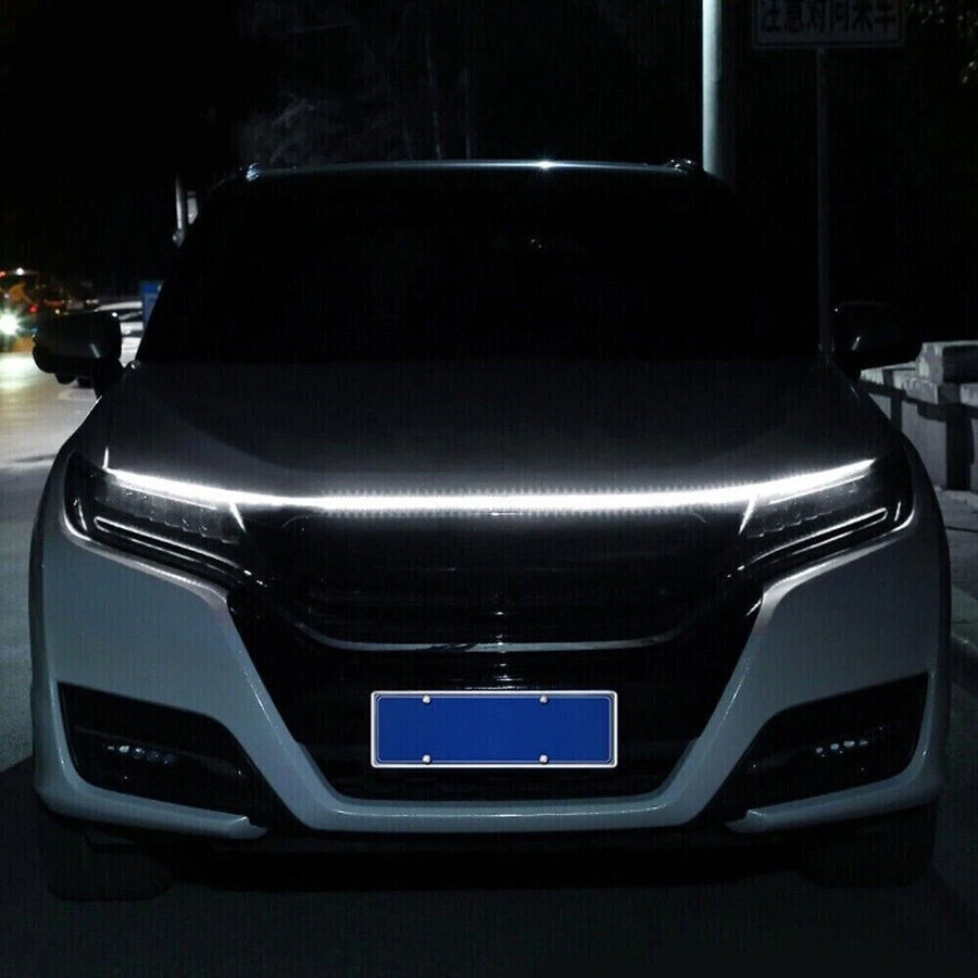 Car Flexible LED Daytime Running Light Strip Dynamic LED Hood Light Waterproof
