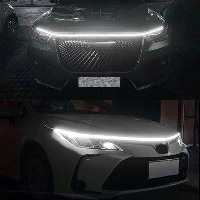 Car Flexible LED Daytime Running Light Strip Dynamic LED Hood Light Waterproof