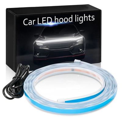 Car Flexible LED Daytime Running Light Strip Dynamic LED Hood Light Waterproof