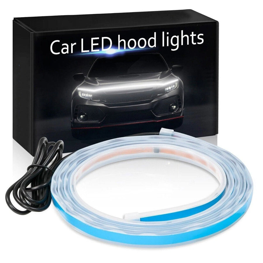 Car Flexible LED Daytime Running Light Strip Dynamic LED Hood Light Waterproof