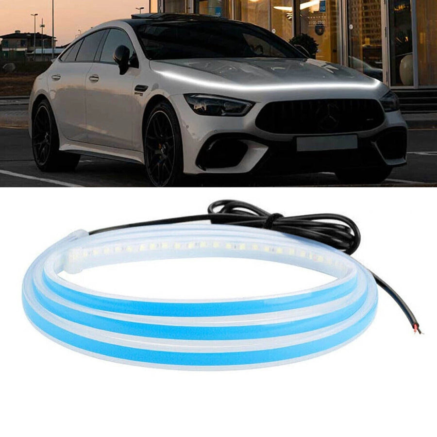 Car Flexible LED Daytime Running Light Strip Dynamic LED Hood Light Waterproof