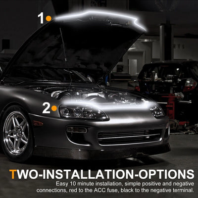 Car Flexible LED Daytime Running Light Strip Dynamic LED Hood Light Waterproof