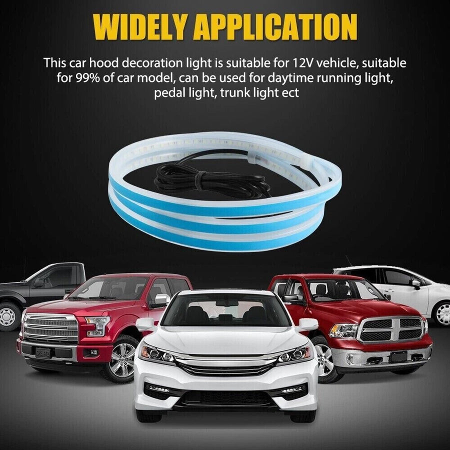 Car Flexible LED Daytime Running Light Strip Dynamic LED Hood Light Waterproof