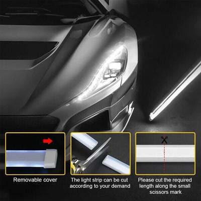 Car Flexible LED Daytime Running Light Strip Dynamic LED Hood Light Waterproof