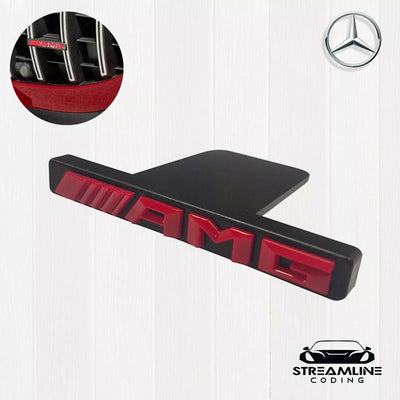 Emblem Red Chrome Panamericana GT Grille Radiator Mercedes Benz AMG Badge