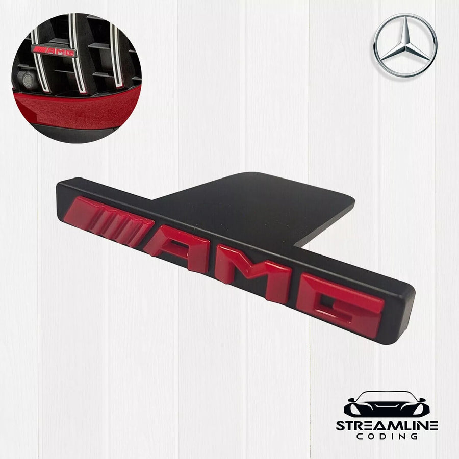 Emblem Red Chrome Panamericana GT Grille Radiator Mercedes Benz AMG Badge