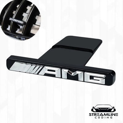 Emblem Silver Chrome Panamericana GT Grille Radiator Mercedes Benz AMG Badge