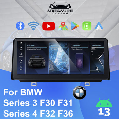 10.25" 8.8" Android 13 8G+128G Qualcomm 8-core IPS Car MultiMedia For BMW Series 3 F30 F31 Series 4 F32 F36 CIC NBT EVO System Touchscreen