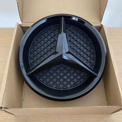 MERCEDES Gloss Black FRONT GRILL STAR BADGE for A,C,B,GLA,GLK,CLA,CLS,ML,E,SLK