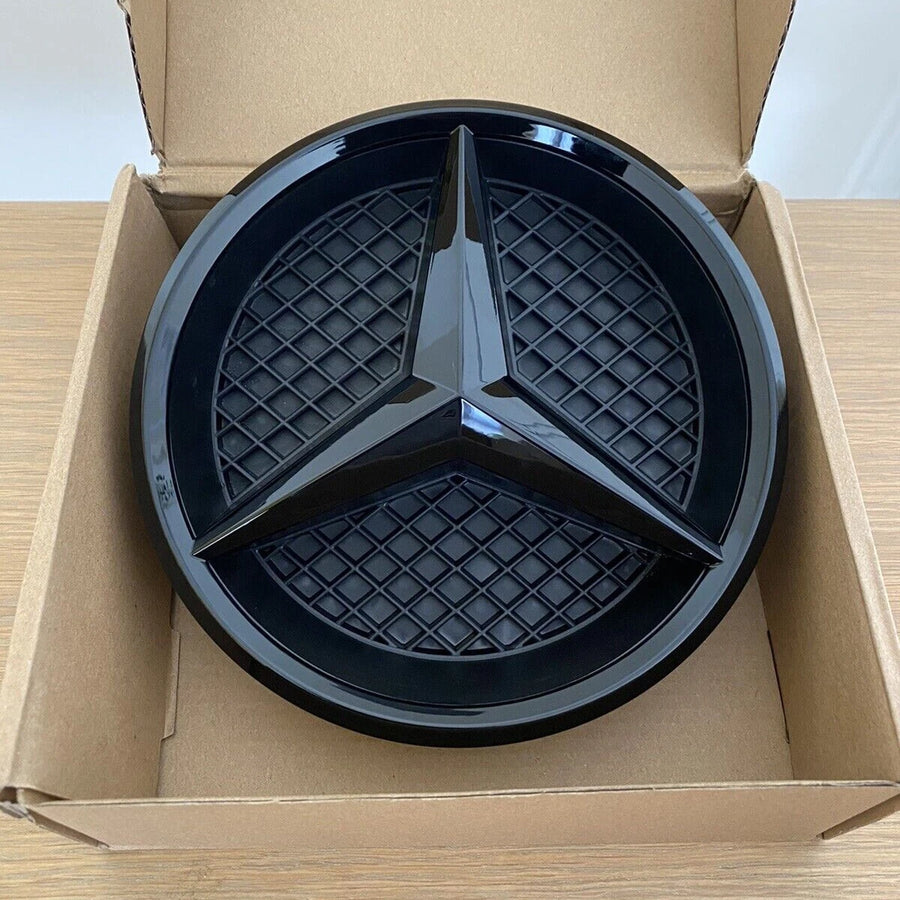 MERCEDES Gloss Black FRONT GRILL STAR BADGE for A,C,B,GLA,GLK,CLA,CLS,ML,E,SLK