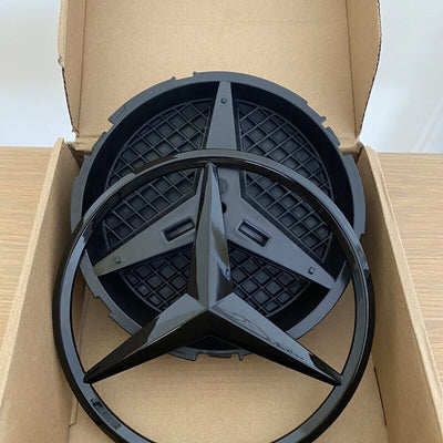 MERCEDES Gloss Black FRONT GRILL STAR BADGE for A,C,B,GLA,GLK,CLA,CLS,ML,E,SLK