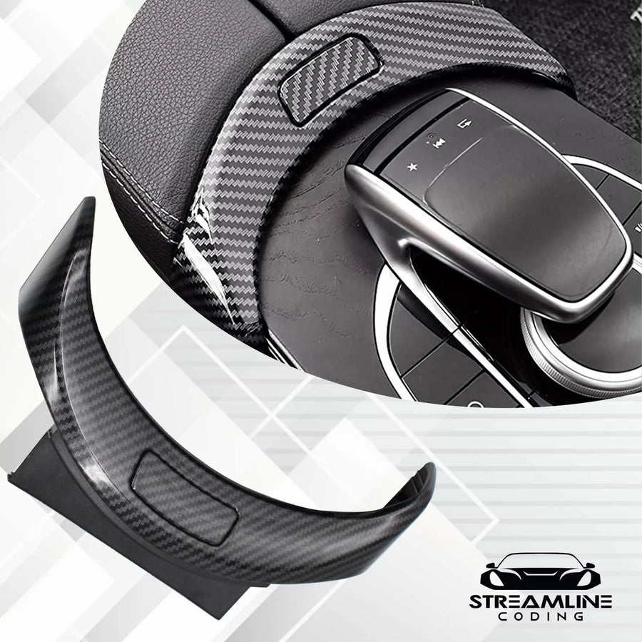 Mercedes BENZ Console Armrest Cover Button Trim Switch Carbon Fibre W205 C Class
