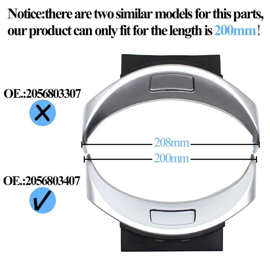 Mercedes BENZ Console Armrest Cover Button Trim Switch Carbon Fibre W205 C Class