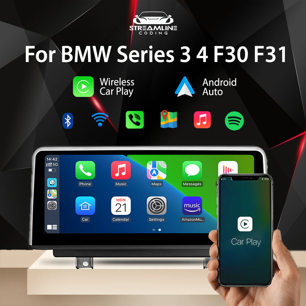 10.25/8.8 Wireless Apple CarPlay Android Auto Multimedia Head Unit F –