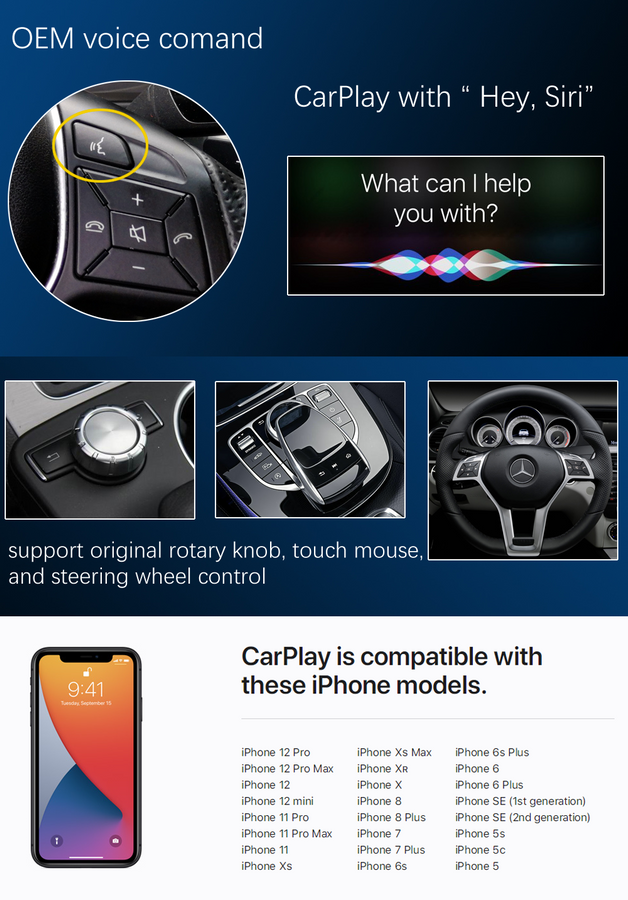 Mercedes Becker Map Pilot Wireless Apple Carplay Module NTG 4.5 A B C Plug&Play