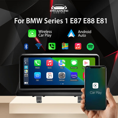 10.25" Wireless CarPlay Android Auto Car Multimedia Head Unit For BMW Series1 E87 E88 E81 E82 2005-2014 IPS Carplay Touch Screen